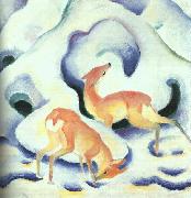 Franz Marc Deer in the Snow oil painting